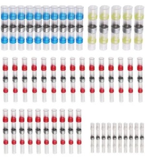 Kit 50 Tubos Termo Retrátil Emenda De Fio Anel Estanho Solda