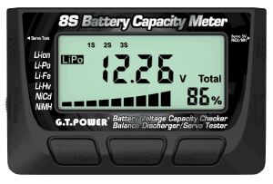 Medidor de Capacidade de Bateria e Testador de Servo 8s